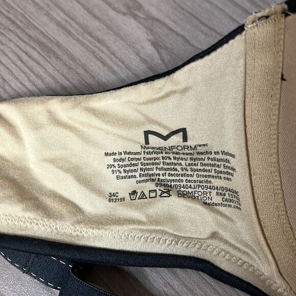 NWT Maidenform Bra 34 C Black - Picture 3 of 3